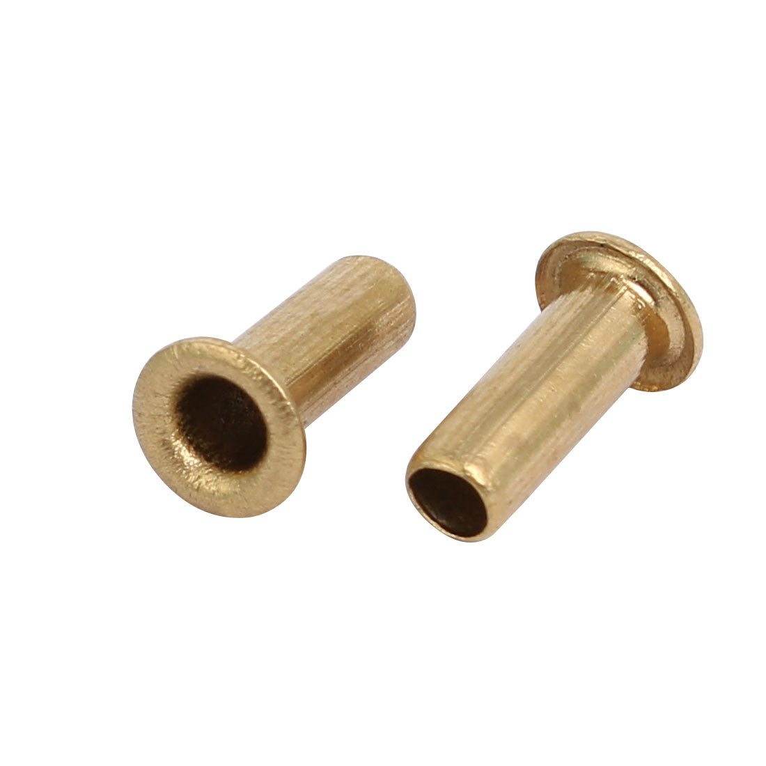 uxcell Uxcell 100pcs M3 x 8mm Brass Plated Metal Hollow Eyelets Rivets Gold Tone
