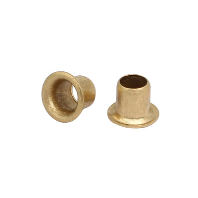 Harfington Uxcell 100pcs M4 x 4mm Brass Plated Metal Hollow Eyelets Rivets Gold Tone