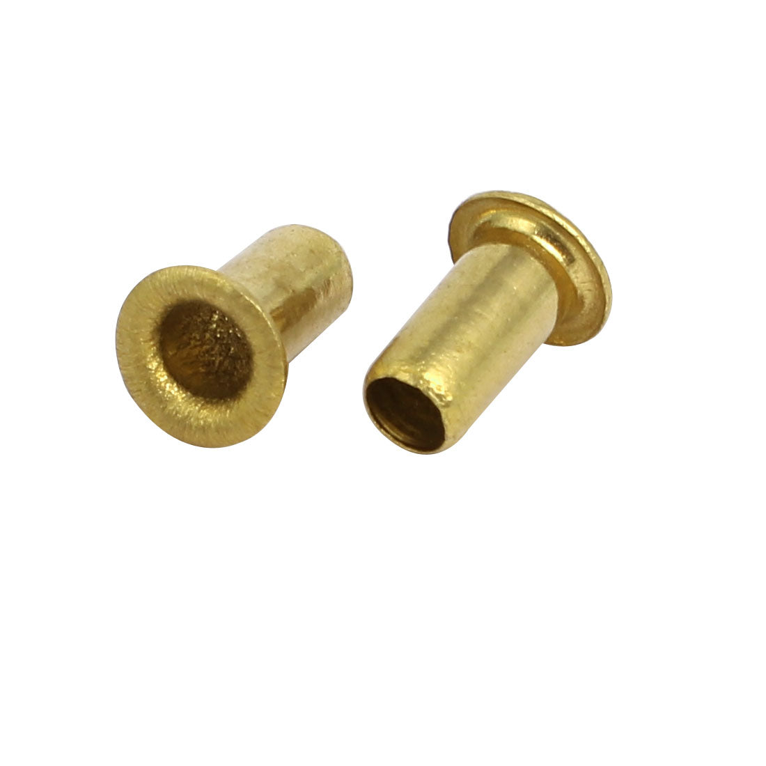 uxcell Uxcell 100pcs M4 x 8mm Brass Plated Metal Hollow Eyelets Rivets Gold Tone