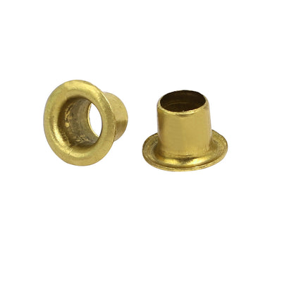 Harfington Uxcell 100pcs M5 x 5mm Brass Plated Metal Hollow Eyelets Rivets Gold Tone