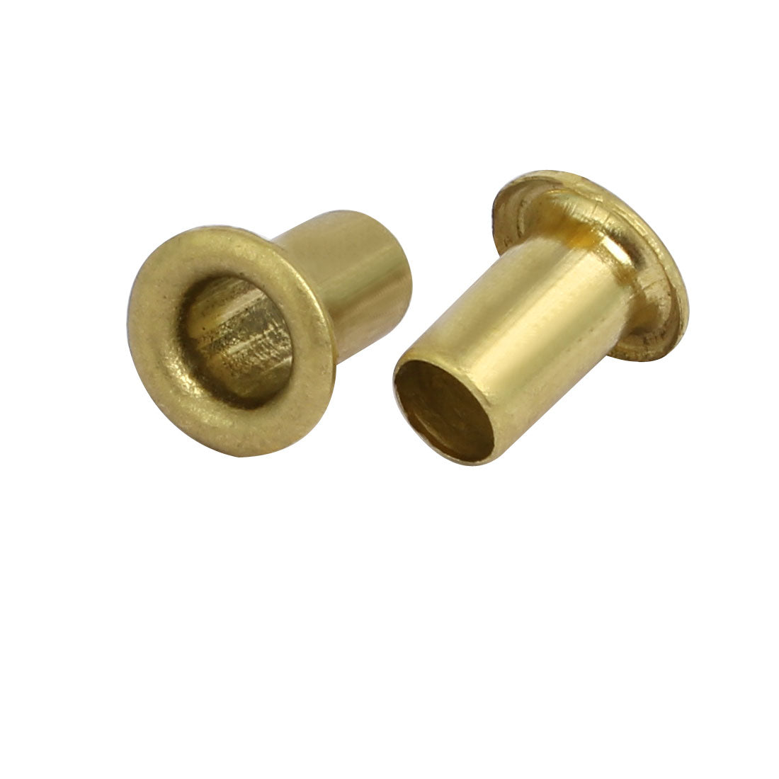 uxcell Uxcell 100pcs M5 x 8mm Brass Plated Metal Hollow Eyelets Rivets Gold Tone