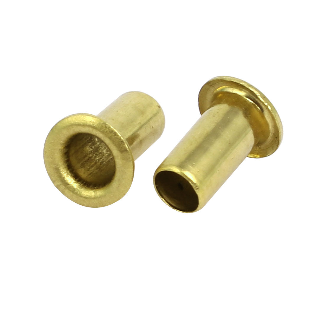 uxcell Uxcell 100pcs M5 x 10mm Brass Plated Metal Hollow Eyelets Rivets Gold Tone