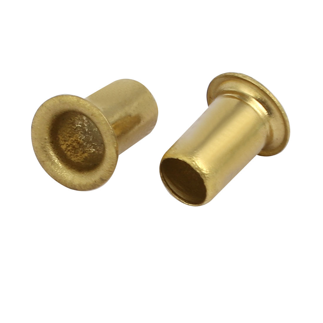 uxcell Uxcell 100pcs M6 x 10mm Brass Plated Metal Hollow Eyelets Rivets Gold Tone