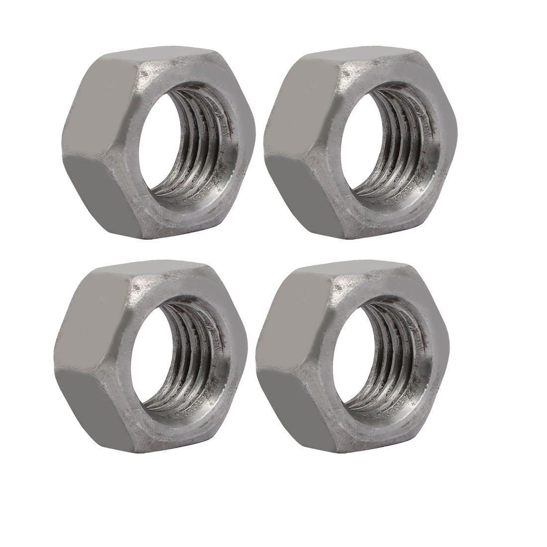 uxcell Uxcell 4pcs M20 Thread 2.5mm Pitch Metric Carbon Steel Left Hand Hex Nut