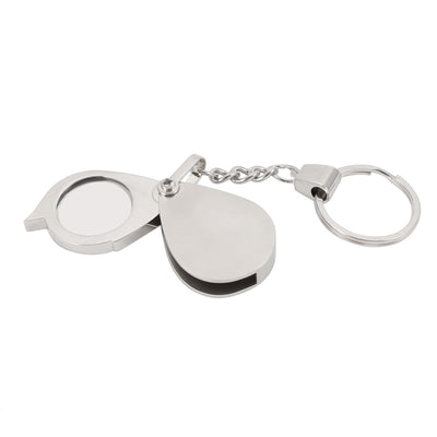 Harfington Uxcell Mini Portable 10X Glass Lens Illuminated Magnifier Magnifying Glass Keychain