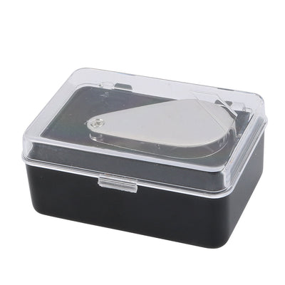 Harfington Uxcell Mini Portable Folding Loupe Metal Magnifier Magnifying Eye Glass Lens 30X w LED Light