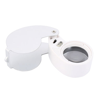 Harfington Uxcell Mini Portable Folding Loupe Metal Magnifier Magnifying Eye Glass Lens 40X w LED Light
