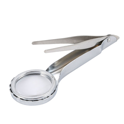 Harfington Uxcell Handheld Magnifier Magnifying Glass Magnifier 10X w Tweezer