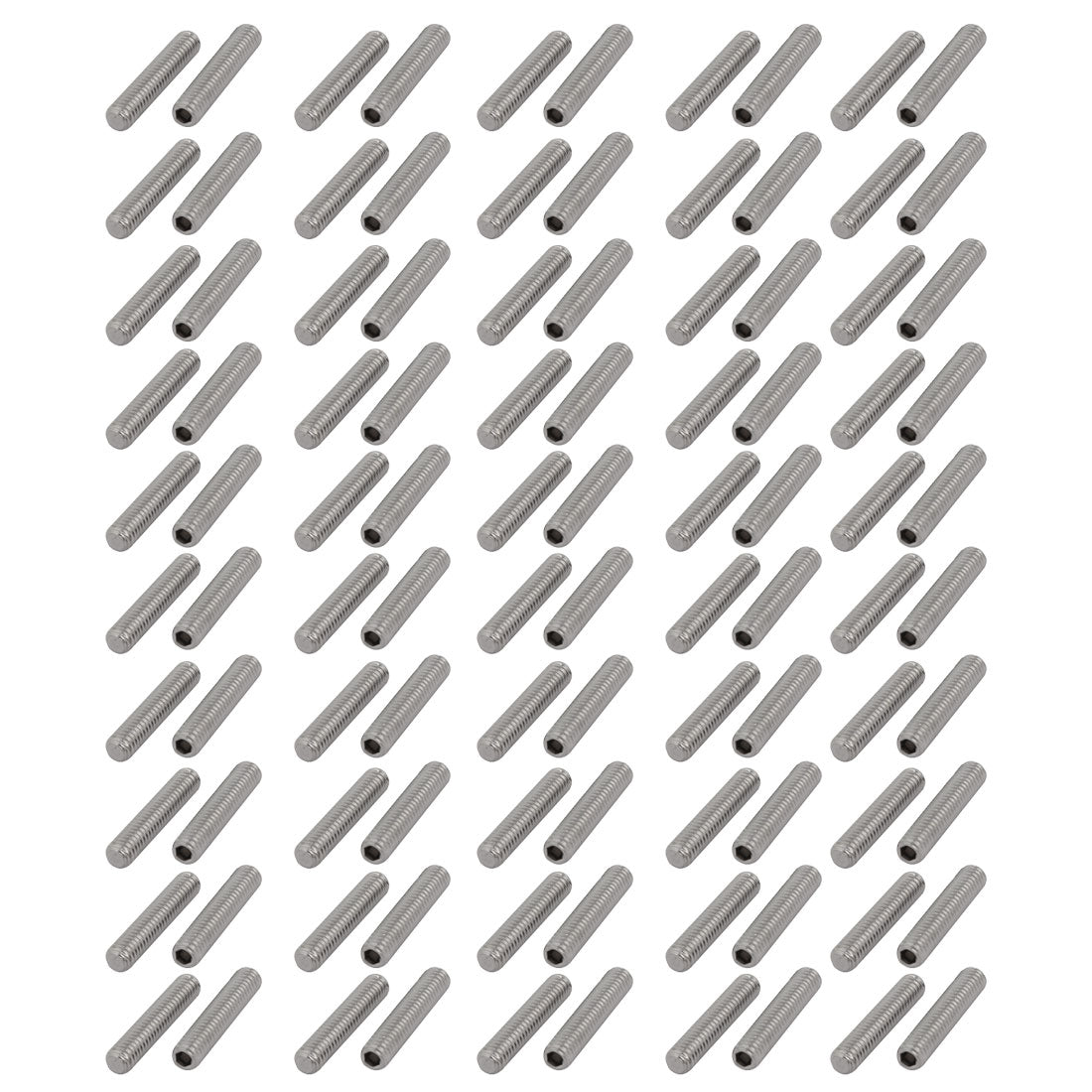uxcell Uxcell 100 Pcs M4 x 20mm 304 Stainless Steel Hex Socket Drive Flat Point Grub Screw