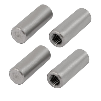 Harfington Uxcell 304 Stainless Steel M4 Female Thread 6mm x 16mm Cylindrical Dowel Pin 4pcs