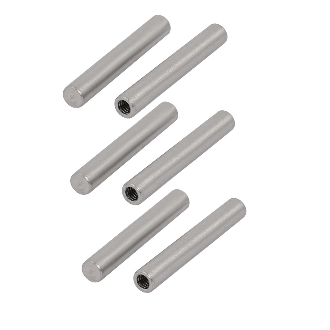 uxcell Uxcell 304 Stainless Steel M4 Female Thread 6mm x 40mm Cylindrical Dowel Pin 6pcs