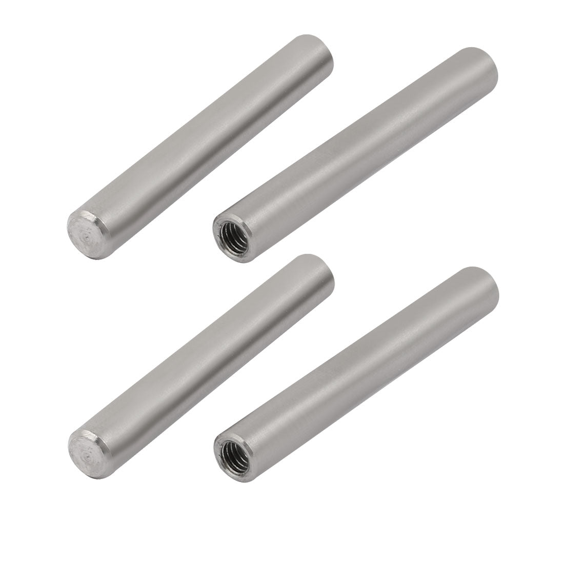 uxcell Uxcell 304 Stainless Steel M4 Female Thread 6mm x 45mm Cylindrical Dowel Pin 4pcs