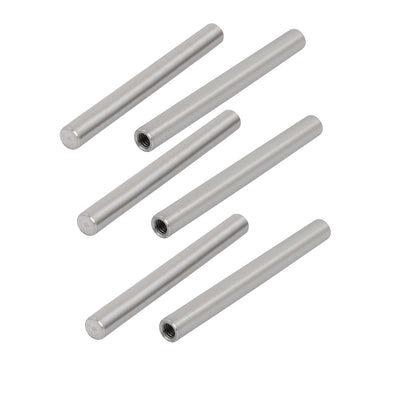 Harfington Uxcell 304 Stainless Steel M4 Female Thread 6mm x 60mm Cylindrical Dowel Pin 6pcs
