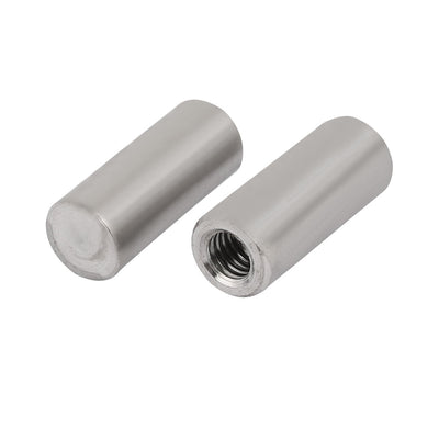 Harfington Uxcell 304 Stainless Steel M6 Female Thread 10mm x 25mm Cylindrical Dowel Pin 4pcs