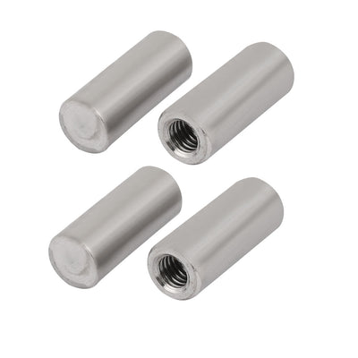 Harfington Uxcell 304 Stainless Steel M6 Female Thread 10mm x 25mm Cylindrical Dowel Pin 4pcs