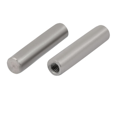 Harfington Uxcell 304 Stainless Steel M6 Female Thread 10mm x 45mm Cylindrical Dowel Pin 2pcs
