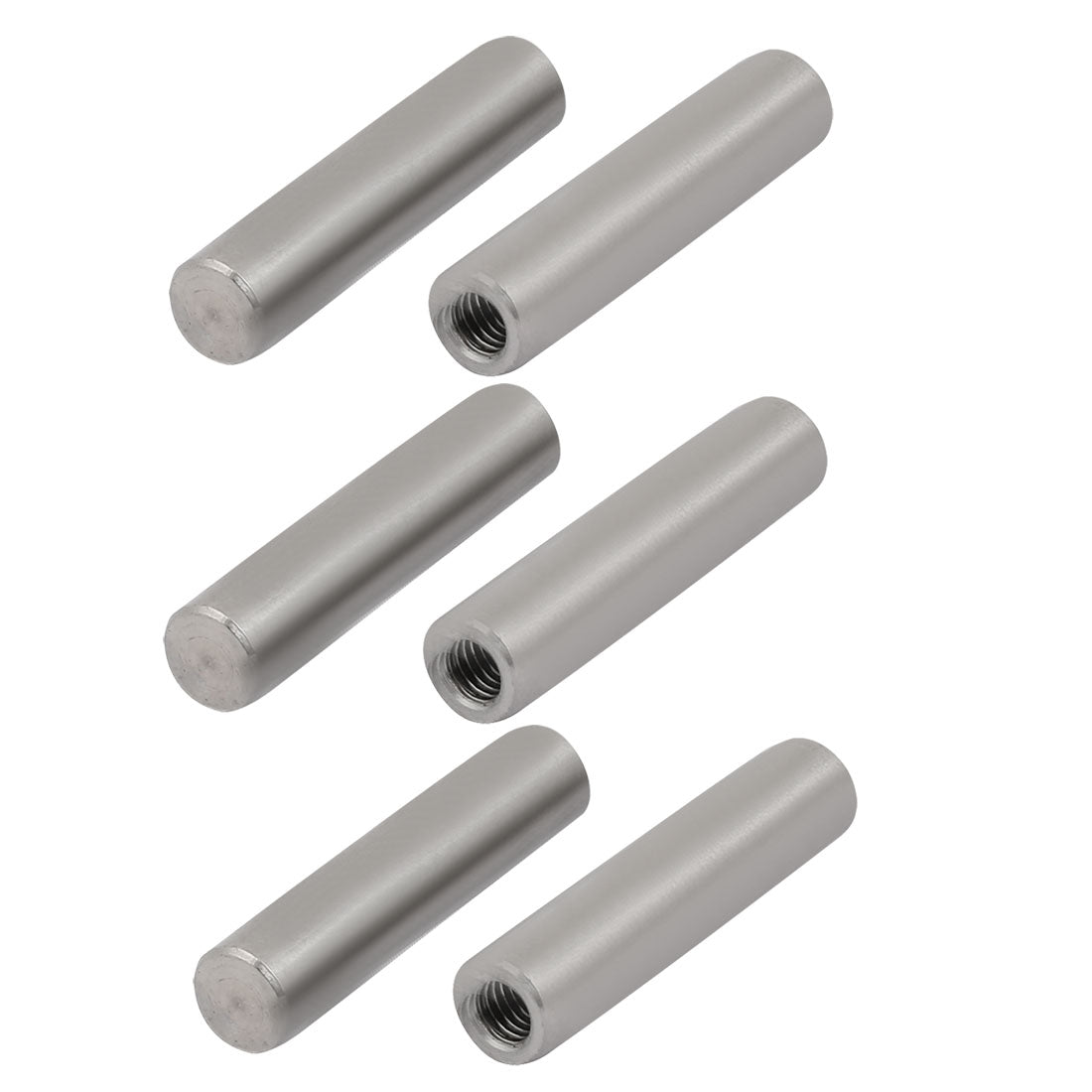 uxcell Uxcell 304 Stainless Steel M6 Female Thread 10mm x 45mm Cylindrical Dowel Pin 6pcs
