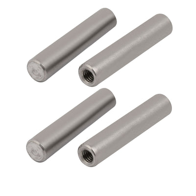 Harfington Uxcell 304 Stainless Steel M6 Female Thread 10mm x 50mm Cylindrical Dowel Pin 4pcs