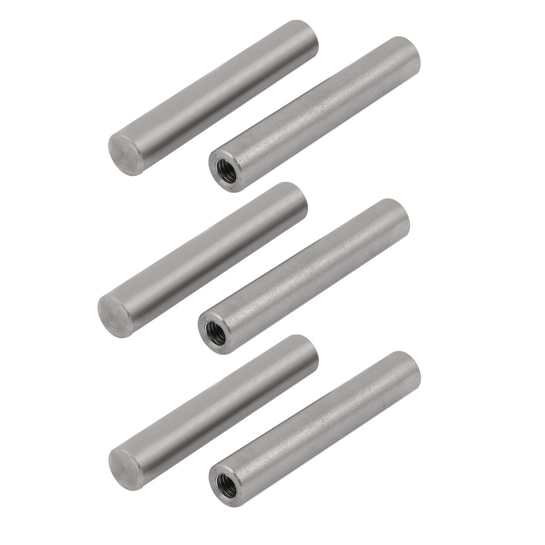 uxcell Uxcell 304 Stainless Steel M6 Female Thread 10mm x 60mm Cylindrical Dowel Pin 6pcs