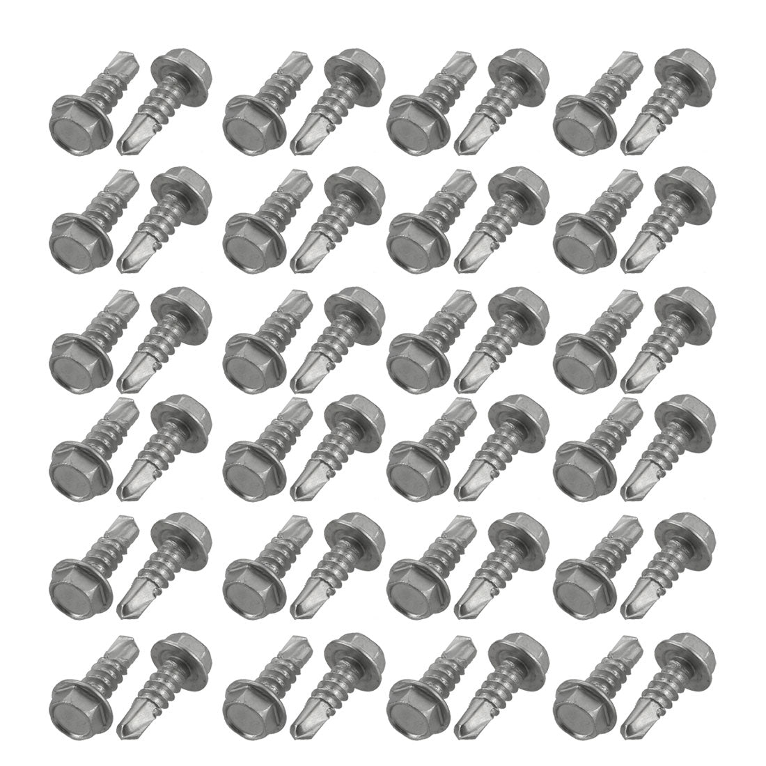 uxcell Uxcell M4.2x13mm 410 Stainless Steel Self Tapping Drilling Hex Flange Bolt 50pcs