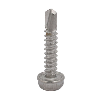 Harfington Uxcell M4.8x25mm 410 Stainless Steel Self Tapping Drilling Hex Flange Bolt 25pcs