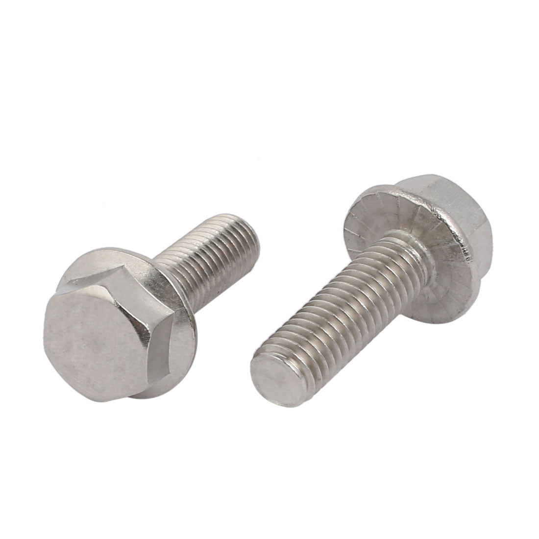 uxcell Uxcell M8x25mm Thread 304 Stainless Steel Hex Head Serrated Flange Screw Bolt 4pcs