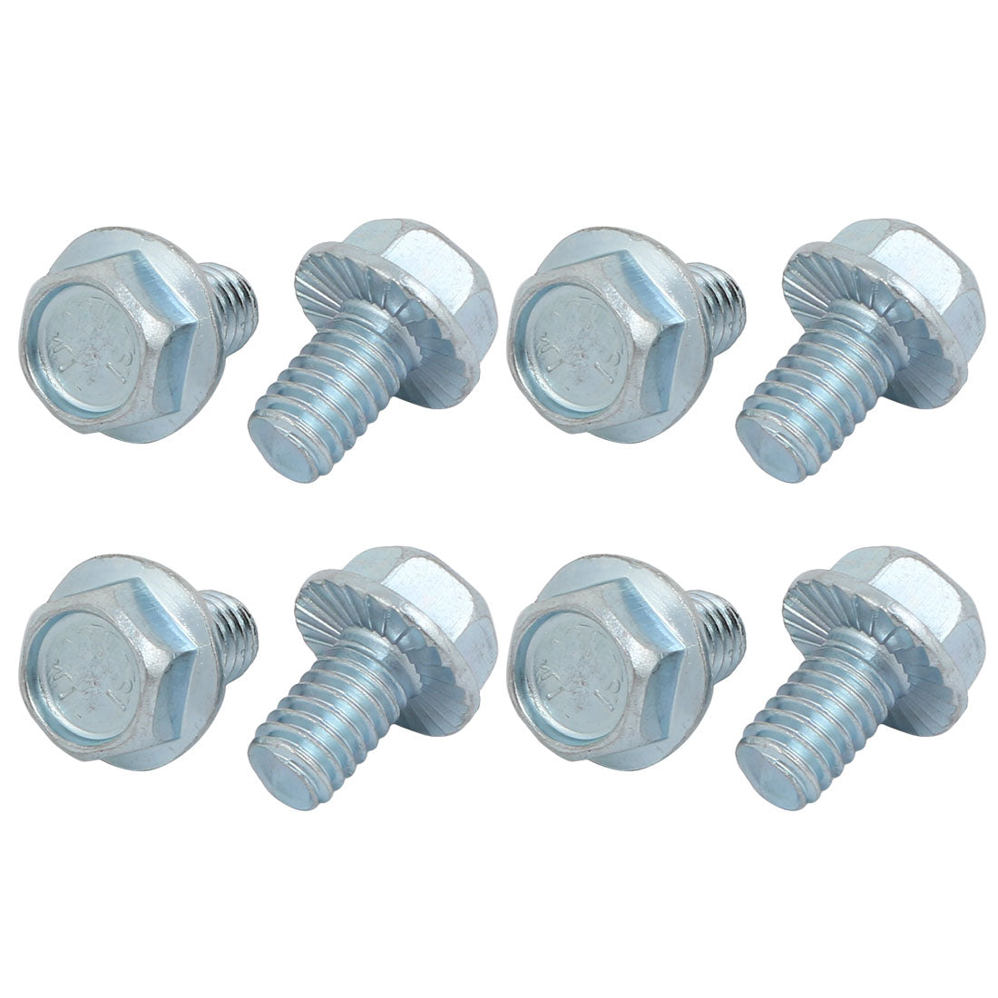 uxcell Uxcell 8Pcs 5/16-18 x 1/2 Inch Thread Carbon Steel Hex Serrated Head Flange Screw Bolt