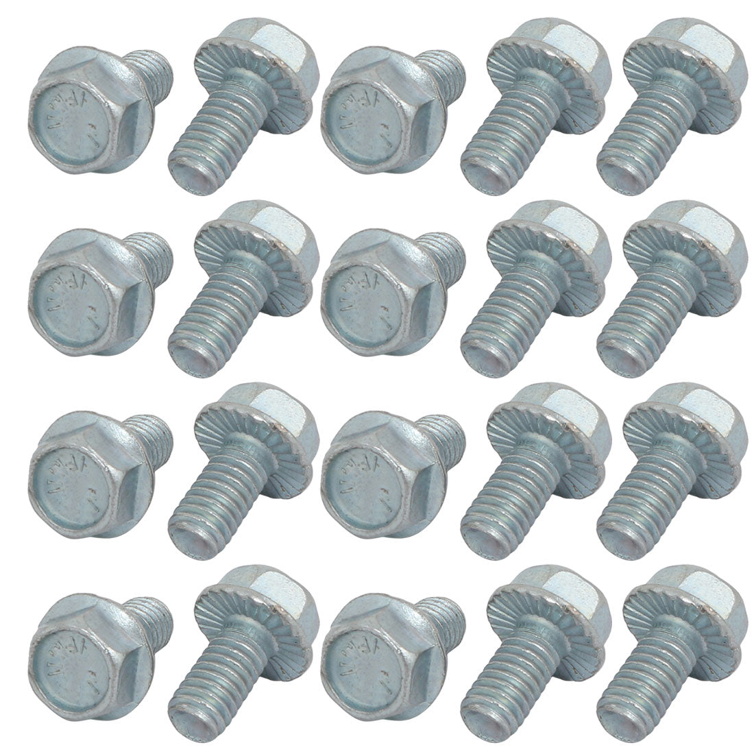 uxcell Uxcell 20Pcs 5/16-18 x 5/8 Inch Thread Carbon Steel Hex Serrated Head Flange Screw Bolt