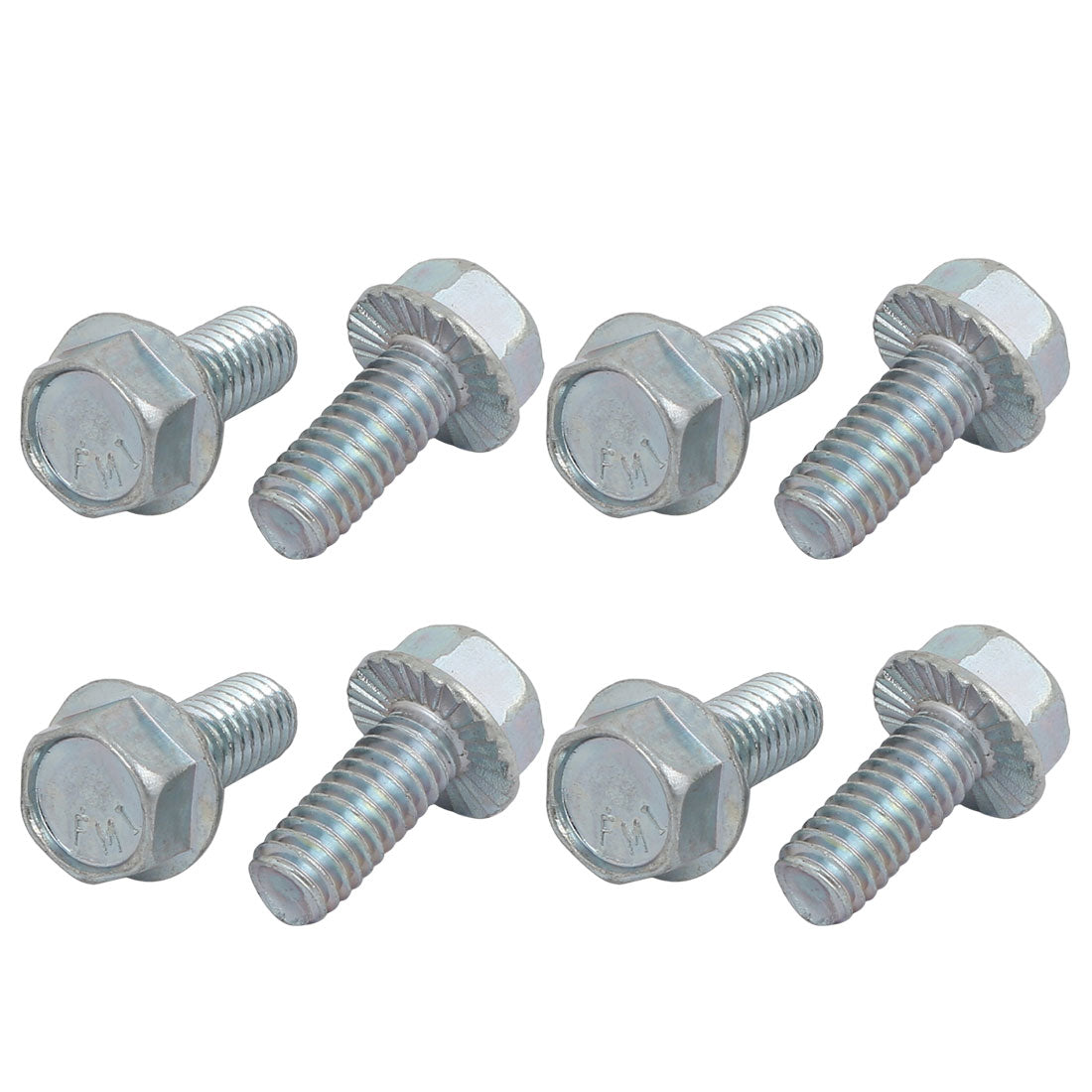 uxcell Uxcell 8Pcs 5/16-18 x 3/4 Inch Thread Carbon Steel Hex Serrated Head Flange Screw Bolt