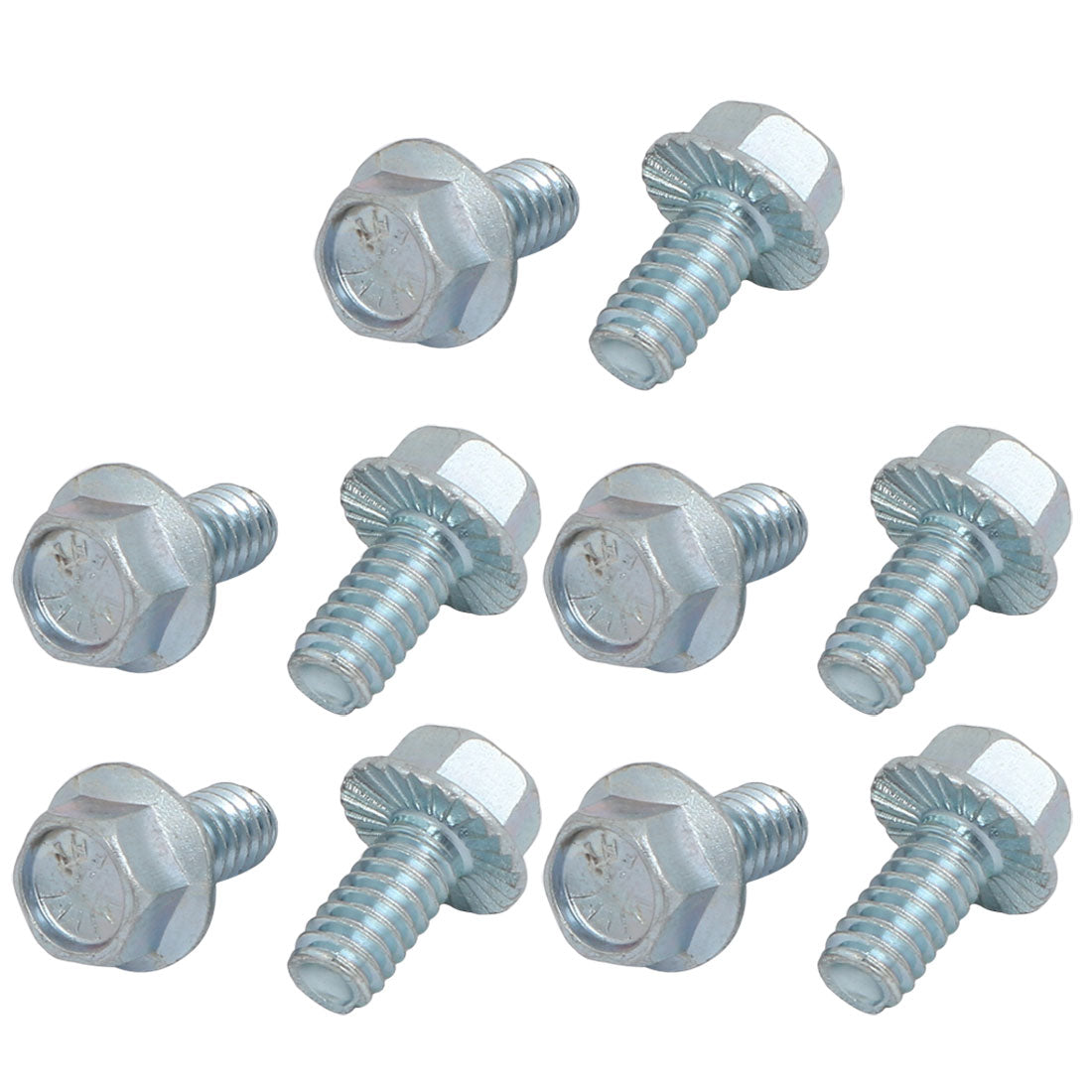 uxcell Uxcell 10Pcs 1/4-20 x 1/2 Inch Thread Carbon Steel Hex Serrated Head Flange Screw Bolt