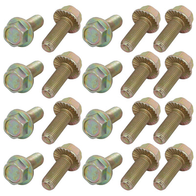 uxcell Uxcell 20Pcs 3/8-24 x 1 Inch Thread Carbon Steel Grade 5 Hex Serrated Flange Screw Bolt