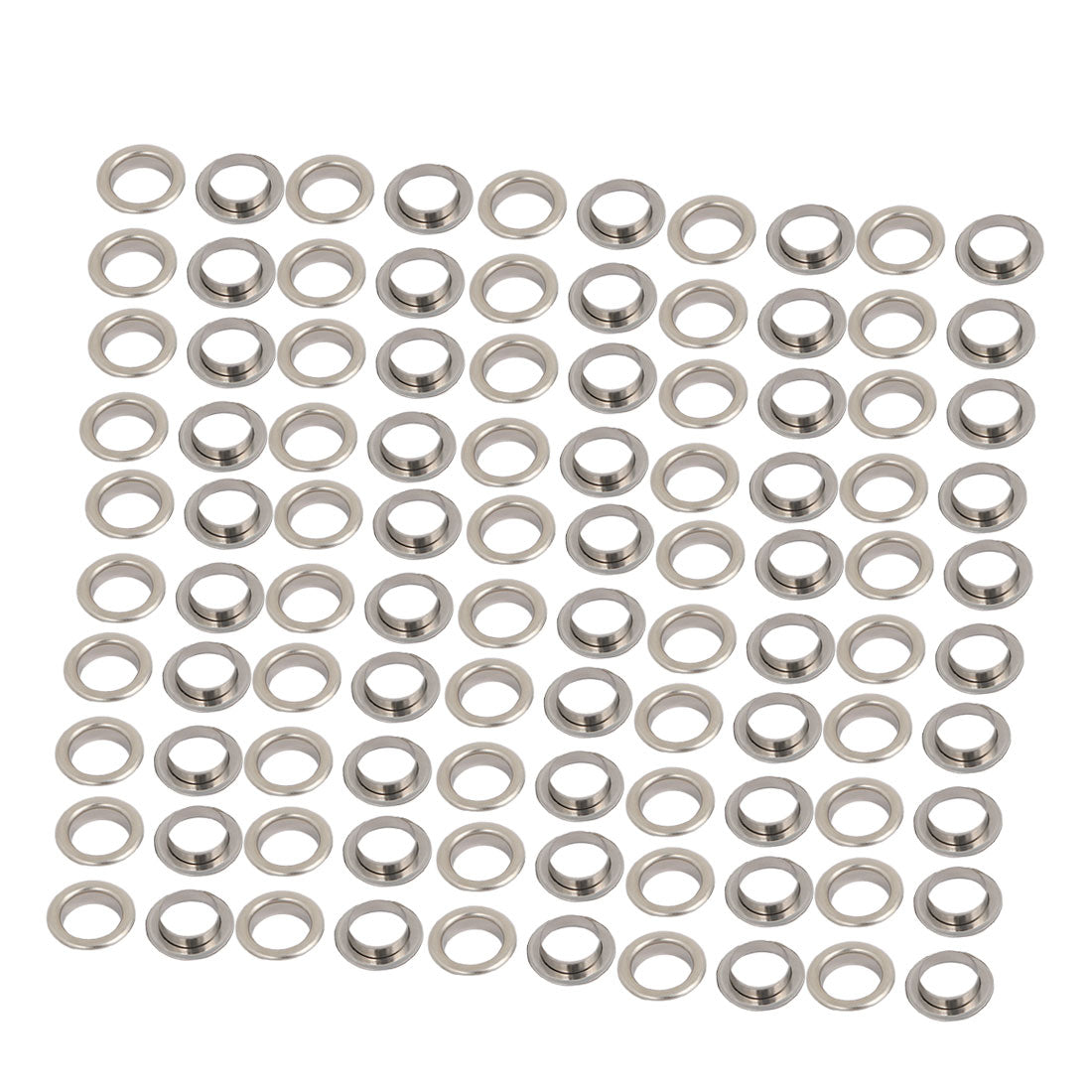 uxcell Uxcell 100pcs 10mm Brass Eyelet Grommets Silver Tone for Clothes Leather Canvas
