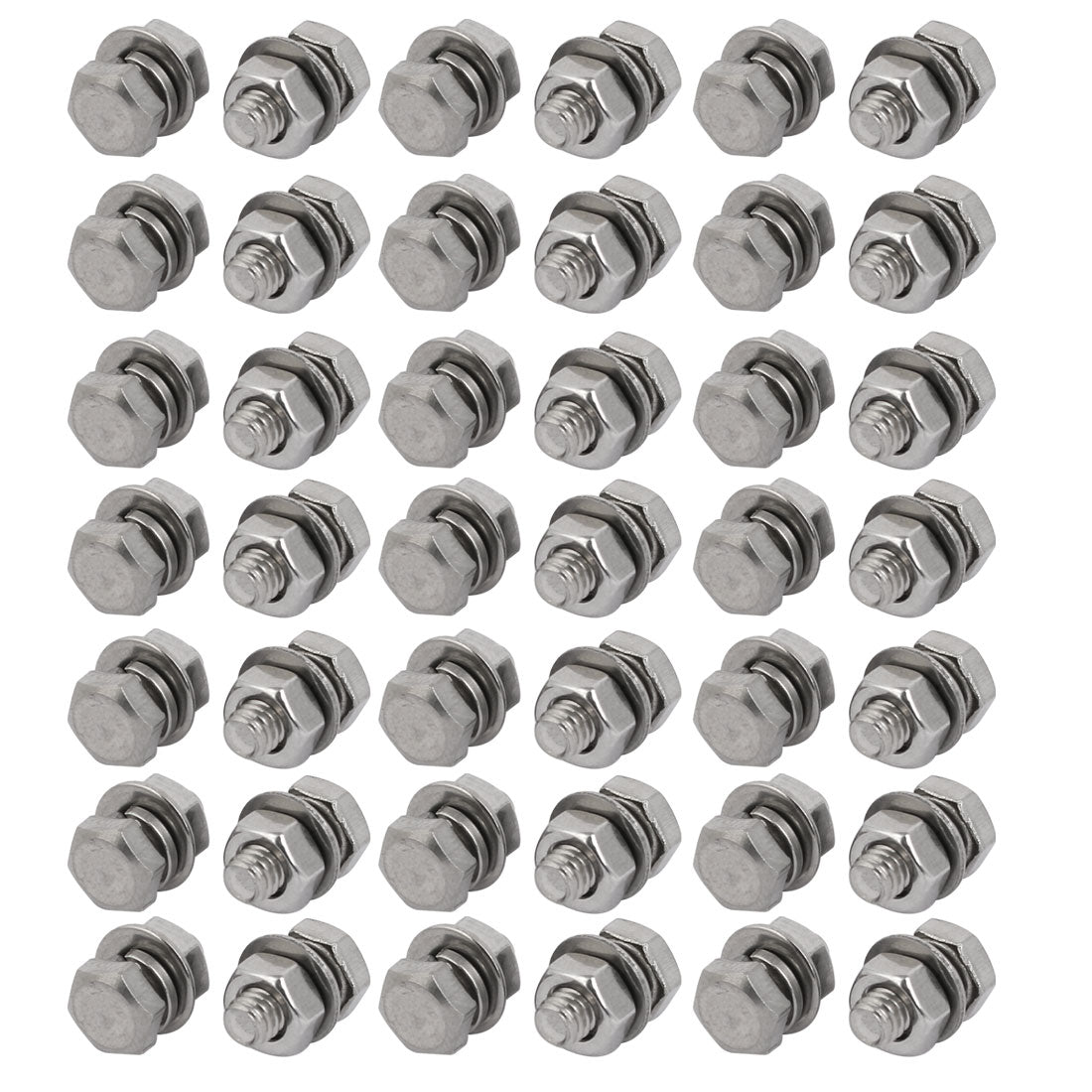 uxcell Uxcell 50pcs 304 Stainless Steel M4x10mm Hex Bolts w Nuts and Washers Assortment Kit