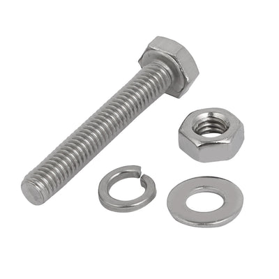 Harfington Uxcell 10pcs 304 Stainless Steel M4x25mm Hex Bolts w Nuts and Washers Assortment Kit