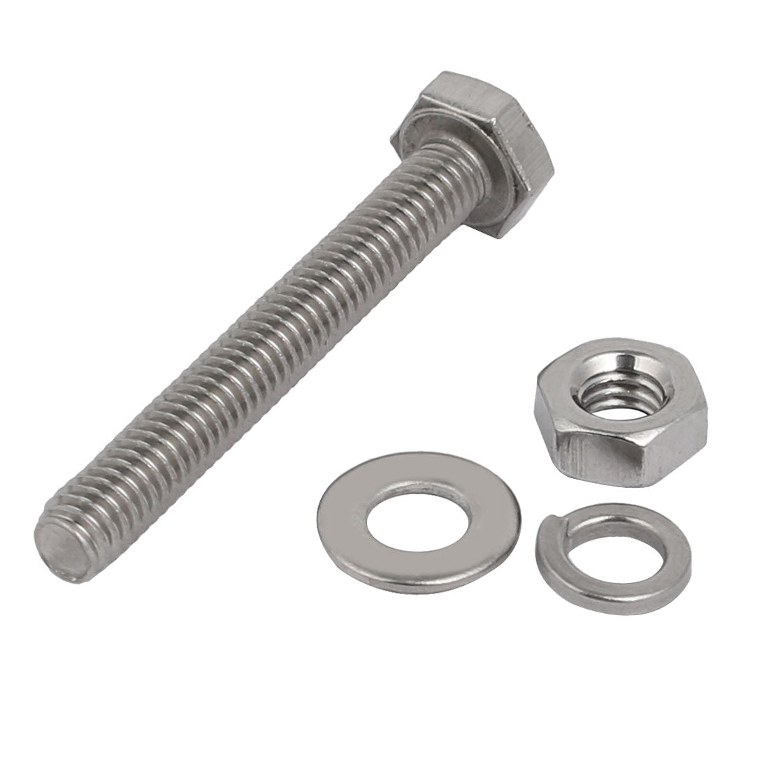 uxcell Uxcell 20pcs 304 Stainless Steel M4x30mm Hex Bolts w Nuts and Washers Assortment Kit