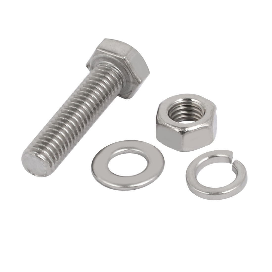uxcell Uxcell 20pcs 304 Stainless Steel M5x20mm Hex Bolts w Nuts and Washers Assortment Kit