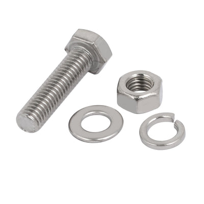 Harfington Uxcell 20pcs 304 Stainless Steel M5x20mm Hex Bolts w Nuts and Washers Assortment Kit