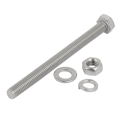 Harfington Uxcell 10pcs 304 Stainless Steel M5x60mm Hex Bolts w Nuts and Washers Assortment Kit