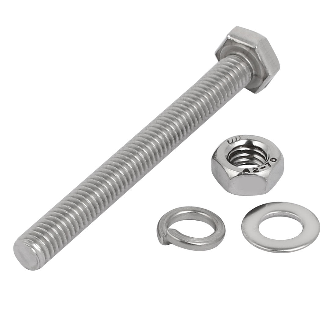 uxcell Uxcell 5pcs 304 Stainless Steel M6x60mm Hex Bolts w Nuts and Washers Assortment Kit