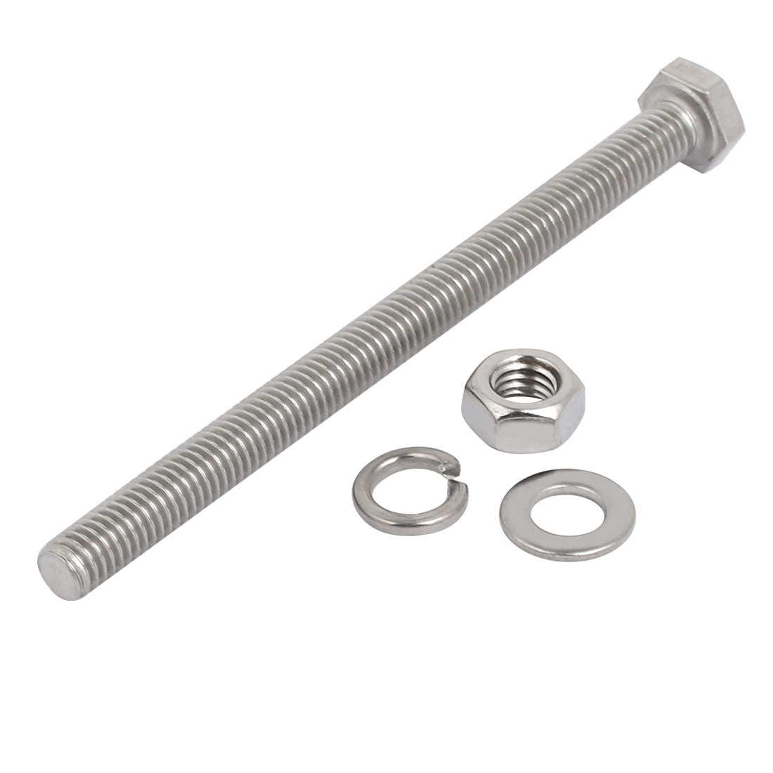 uxcell Uxcell 5pcs 304 Stainless Steel M6x90mm Hex Bolts w Nuts and Washers Assortment Kit