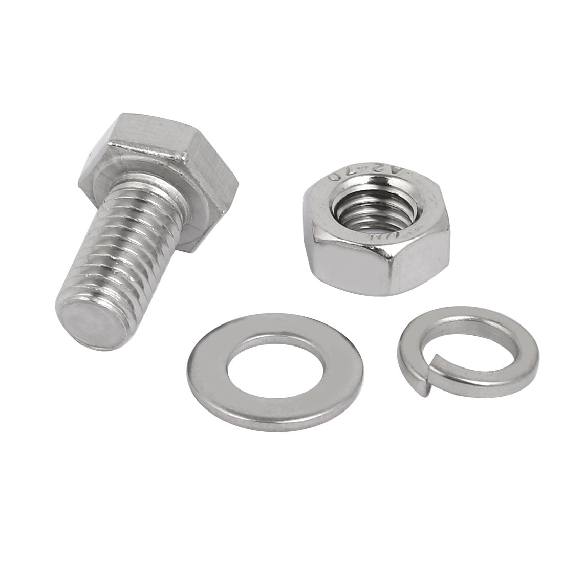 uxcell Uxcell 20 Set M8x20mm 304 Stainless Steel Hex Bolts w Nuts and Washers Assortment Kit