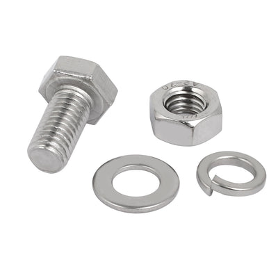 Harfington Uxcell 20 Set M8x20mm 304 Stainless Steel Hex Bolts w Nuts and Washers Assortment Kit