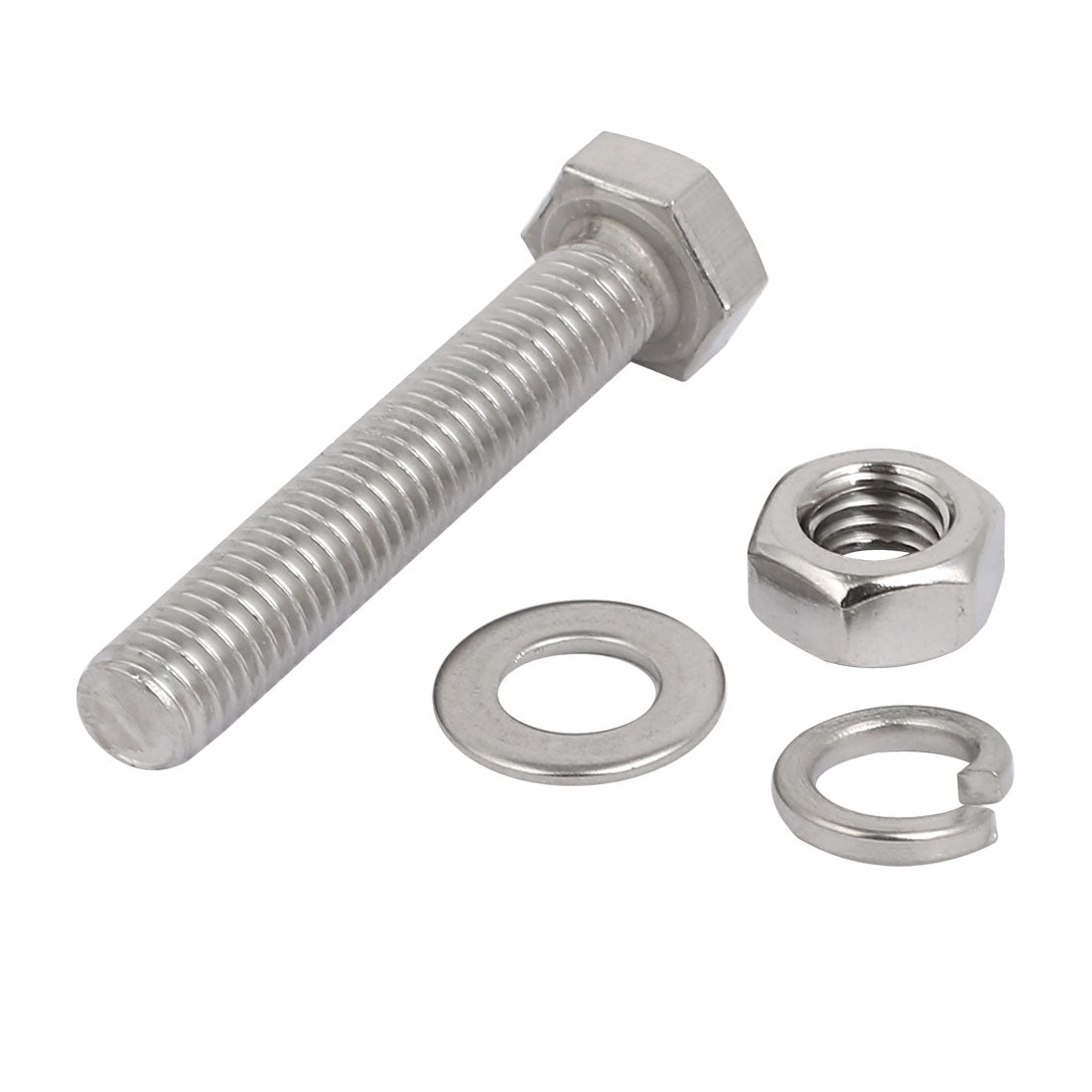 uxcell Uxcell 10 Set M8x45mm 304 Stainless Steel Hex Bolts w Nuts and Washers Assortment Kit
