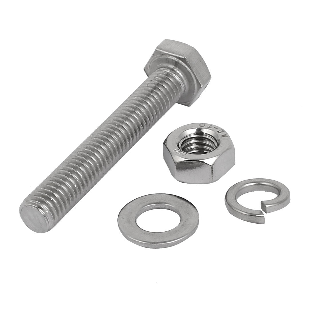 uxcell Uxcell 5 Set M8x50mm 304 Stainless Steel Hex Bolts w Nuts and Washers Assortment Kit