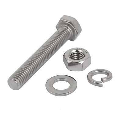 Harfington Uxcell 5 Set M8x50mm 304 Stainless Steel Hex Bolts w Nuts and Washers Assortment Kit