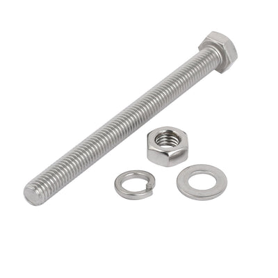Harfington Uxcell 5 Set M8x100mm 304 Stainless Steel Hex Bolts w Nuts and Washers Assortment Kit