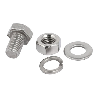 Harfington Uxcell 5 Set M10x20mm 304 Stainless Steel Hex Bolts w Nuts and Washers Assortment Kit