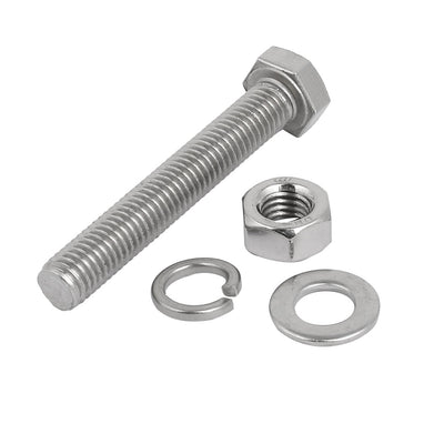 Harfington Uxcell 5 Set M10x65mm 304 Stainless Steel Hex Bolts w Nuts and Washers Assortment Kit