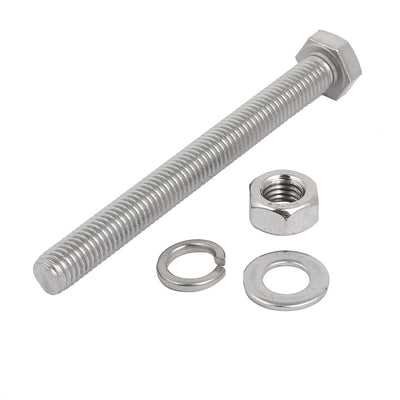 Harfington Uxcell 5 Set M10x100mm 304 Stainless Steel Hex Bolts w Nuts and Washers Assortment Kit