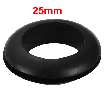 Harfington Uxcell Wire Protective Grommets Black Rubber 25mm Double Sided Grommet